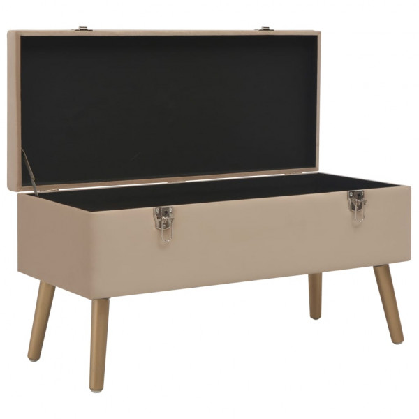 Banco con compartimento de terciopelo beige 80 cm M 3