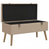 Banco con compartimento de terciopelo beige 80 cm 3