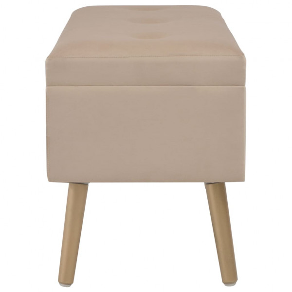 Banco con compartimento de terciopelo beige 80 cm M 4