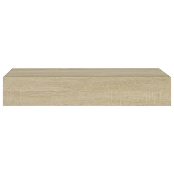 Estante con cajón de pared MDF roble 60x23.5x10 cm M 4