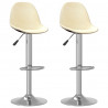 Bancos de bar 2 pcs tecido cor creme 1