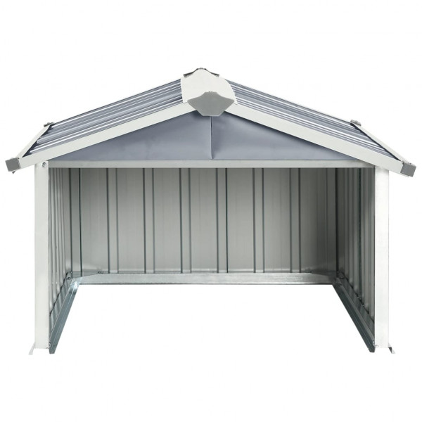 Abrigo para corta-relva 92x97x63 cm aço galvanizado cinzento M 4