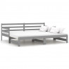 Sofá cama extraíble madera maciza de pino gris 2x(90x200) cm 2
