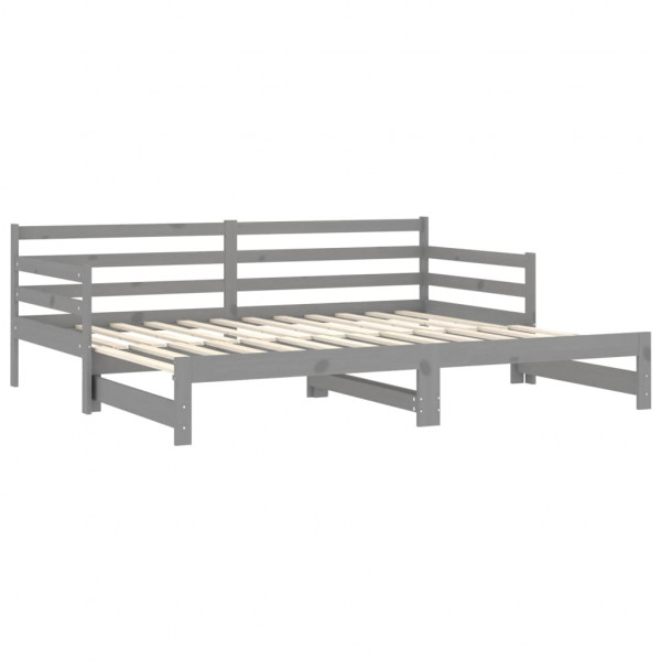 Estrutura sofá-cama de puxar 2x(90x200)cm pinho maciço cinzento M 5