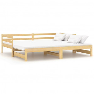 Sofá cama extraíble madera maciza de pino 2x(90x200) cm H