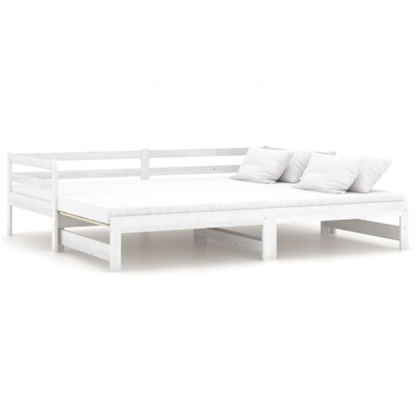 Sofá cama extraíble madera maciza de pino blanco 2x(90x200) cm M 2