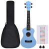 Set de ukelele soprano con funda para niños azul bebé 23 2