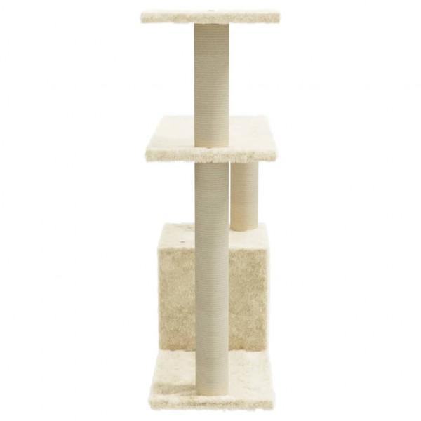 Rascador para gatos con postes de sisal crema 70 cm M 4
