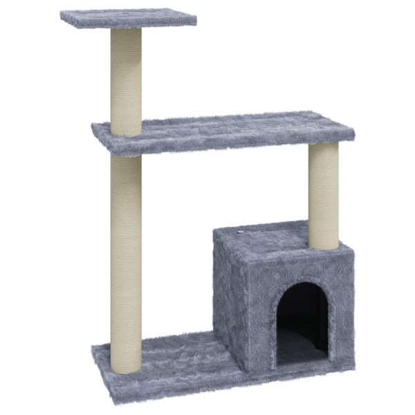 Rascador para gatos con postes de sisal gris claro 70 cm M 2