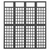 Biombo/Enrejado de 4 paneles madera abeto negro 161x180 cm 3