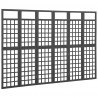 Biombo/Enrejado de 6 paneles madera de abeto negro 242.5x180 cm 2
