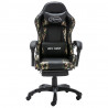 Silla gaming con reposapiés cuero sintético negro y camuflaje 2