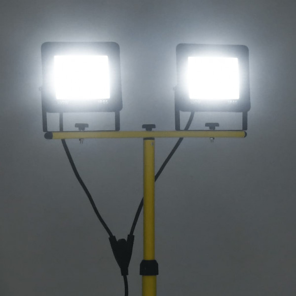 Foco LED con trípode 2x100 W blanco frío M 2