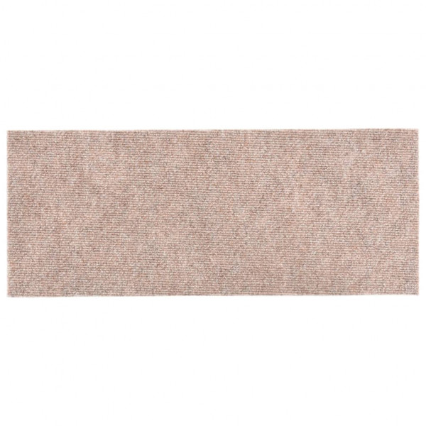 Tapetes de escada autoadesivos 15 peças 60x25 cm marrom claro retangular M 4