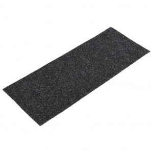 Alfombrilla autoadhesiva escalera 15 uds negro 60x25 cm H
