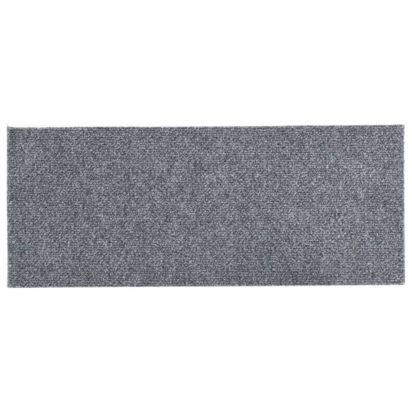 Alfombrilla autoadhesiva escalera 15 uds gris claro 60x25 cm M 4