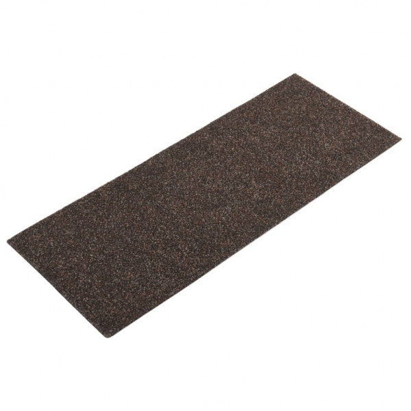 Alfombrilla autoadhesiva escalera 15 uds marrón oscuro 60x25 cm M 2