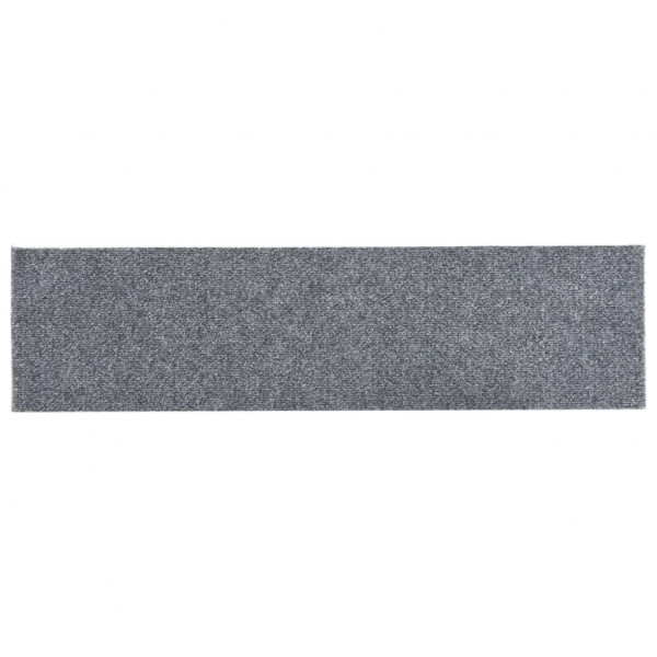 Alfombrilla autoadhesiva escalera 15 uds gris claro 76x20 cm M 4