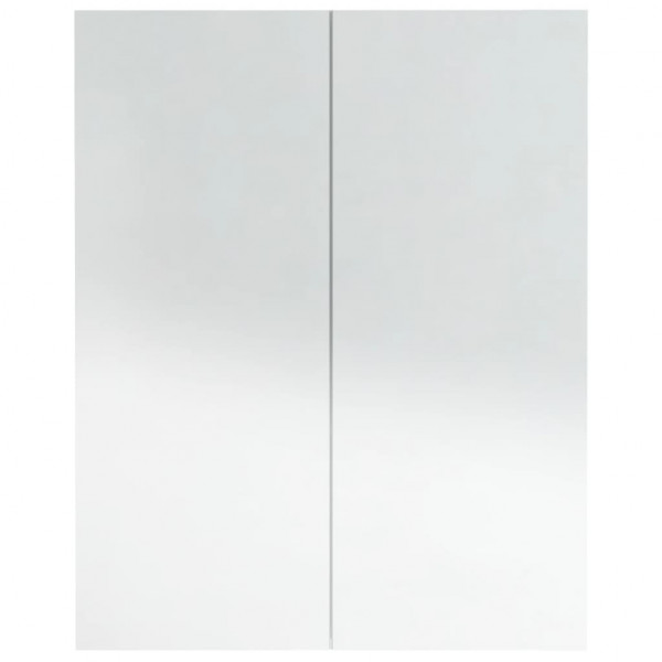 Armario de espejo de baño MDF blanco brillante 60x15x75 cm M 5