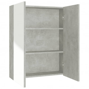 Armario de espejo de baño MDF gris hormigón 60x15x75 cm H