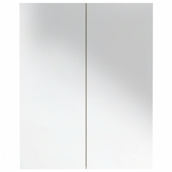 Armario de espejo de baño MDF blanco y roble 60x15x75 cm M 5