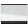 Armario de baño con espejo MDF negro brillante 80x15x60 cm 5