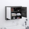 Armario de baño con espejo MDF gris brillante 80x15x60 cm 1