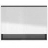 Armario de baño con espejo MDF gris brillante 80x15x60 cm 5