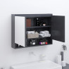 Armario de baño con espejo MDF gris 80x15x60 cm 1
