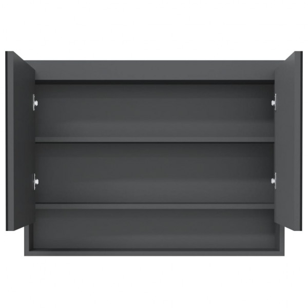 Armario de baño con espejo MDF gris 80x15x60 cm M 3