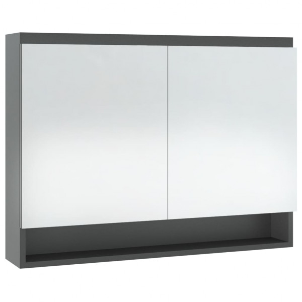 Armario de baño con espejo MDF gris 80x15x60 cm M 4
