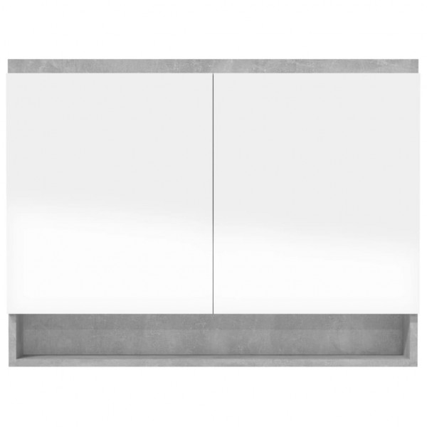 Móvel de banheiro com espelho MDF cinza concreto 80x15x60 cm M 5