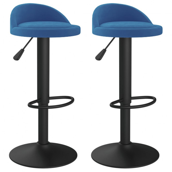 Bancos de bar 2 pcs veludo azul M 2