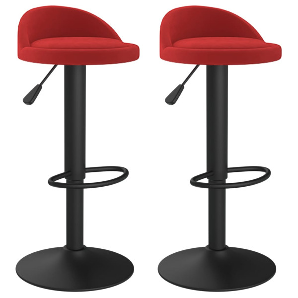 Bancos de bar 2 pcs veludo vermelho tinto M 2