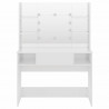 Tocador de maquillaje luces LED MDF blanco brillo 100x40x135 cm 2
