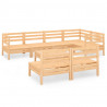 Juego de muebles de jardín 8 piezas madera maciza de pino 2