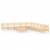 Juego de muebles de jardín 10 piezas madera maciza de pino 2