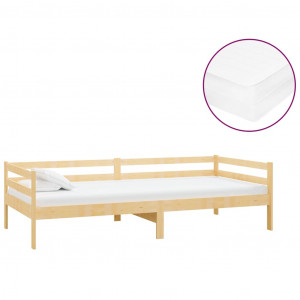 Sofá cama con colchón madera de pino maciza 90x200 cm H
