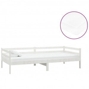 Sofá-cama com colchão 90x200 cm pinho maciço branco H