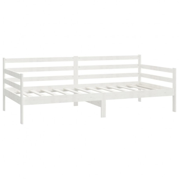Sofá cama con colchón madera de pino maciza blanco 90x200 cm M 5