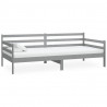 Sofá cama con colchón madera de pino maciza gris 90x200 cm 4