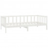 Sofá cama con colchón madera de pino maciza blanco 90x200 cm 5