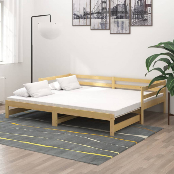 Sofá cama extraíble madera maciza de pino 2x(90x200) cm D