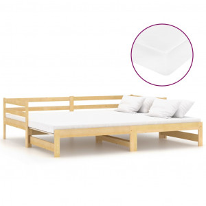 Estrutura sofá-cama de puxar 2x(90x200) cm pinho maciço H