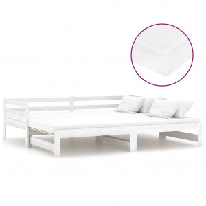 Sofá cama extraíble madera maciza de pino blanco 2x(90x200) cm H