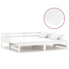 Estrutura sofá-cama de puxar 2x(90x200) cm pinho maciço branco 2
