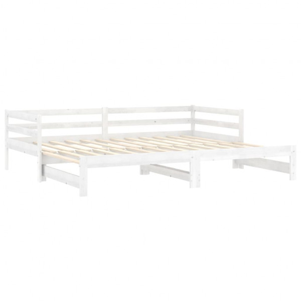 Estrutura sofá-cama de puxar 2x(90x200) cm pinho maciço branco M 4