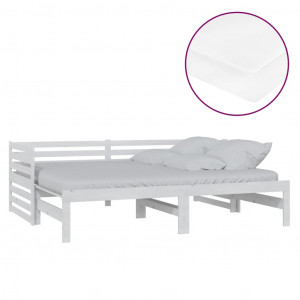 Estrutura sofá-cama de puxar 2x(90x200) cm pinho maciço branco H