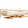 Sofá cama con cajones madera de pino maciza 90x200 cm 3