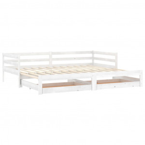 Estrutura sofá-cama de puxar 2x(90x200) cm pinho maciço branco H